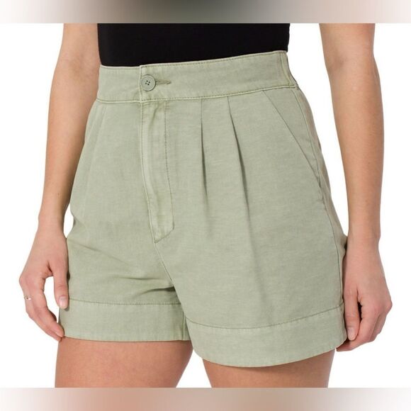 Joie Women's Pleated Short - Size Large - Faded Cactus Cotton/Linen blend - Picture 1 of 6